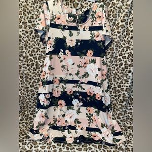 Pink Floral Dress with Pockets